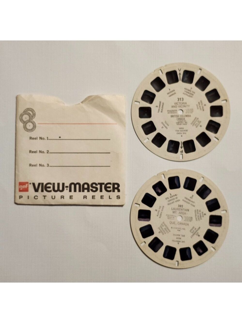 VINTAGE VIEW MASTER Reels x 2 CANADA Laurentian Mt. Area Victoria and Vicinity